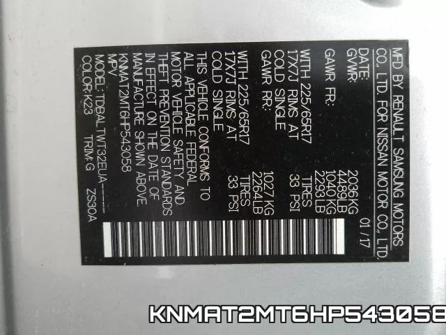 KNMAT2MT6HP543058 фото 2