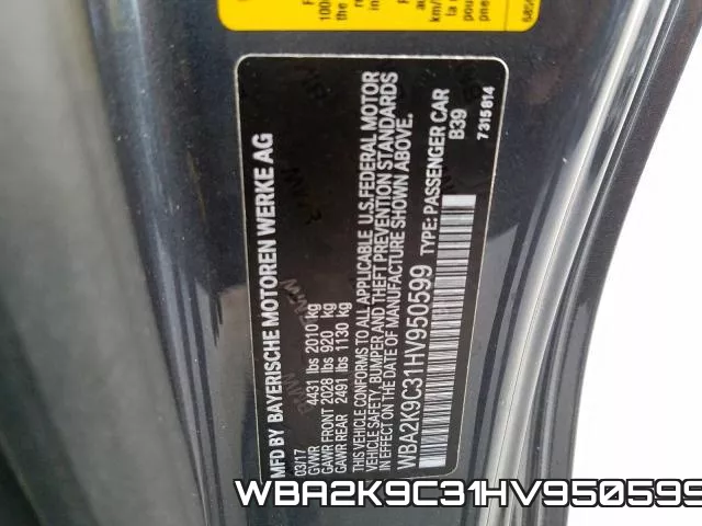 WBA2K9C31HV950599 фото 2