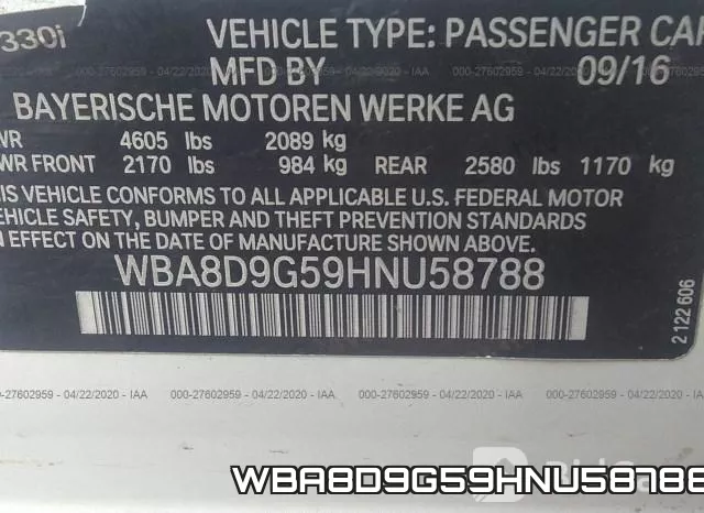 WBA8D9G59HNU58788 фото 10