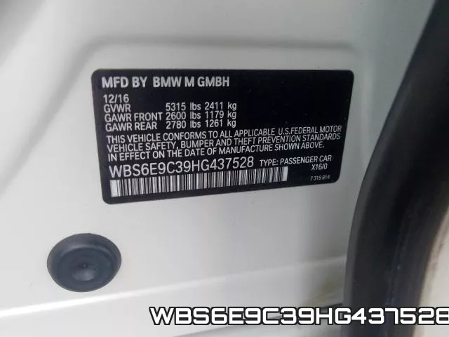 WBS6E9C39HG437528 фото 2