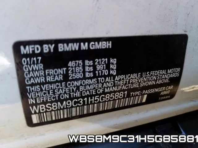 WBS8M9C31H5G85881 фото 2