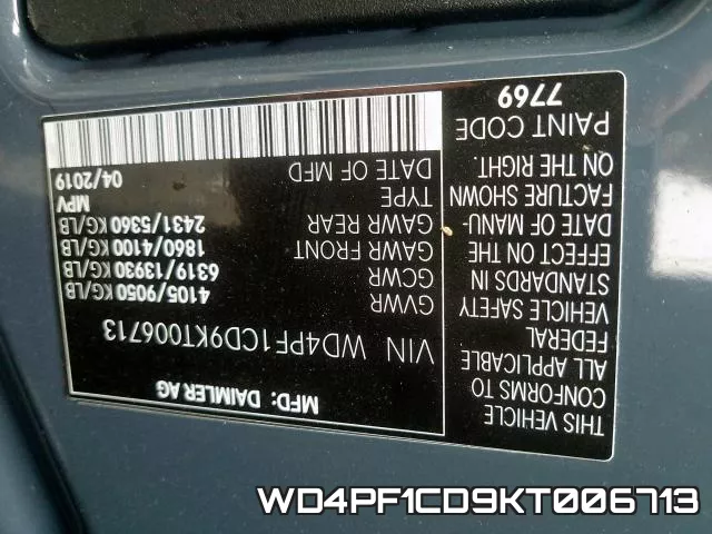 WD4PF1CD9KT006713 фото 2