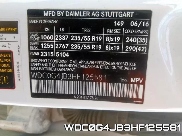 WDC0G4JB3HF125581 фото 2