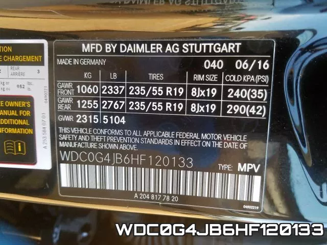 WDC0G4JB6HF120133 фото 2