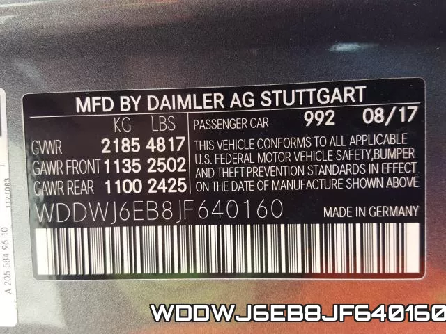 WDDWJ6EB8JF640160 фото 2