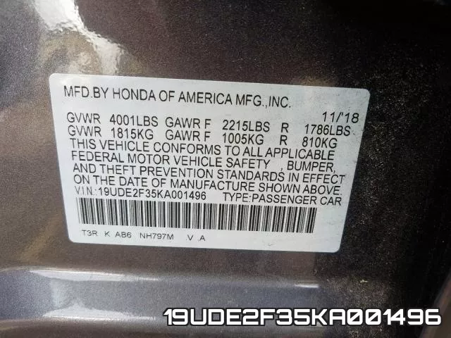 19UDE2F35KA001496 фото 2