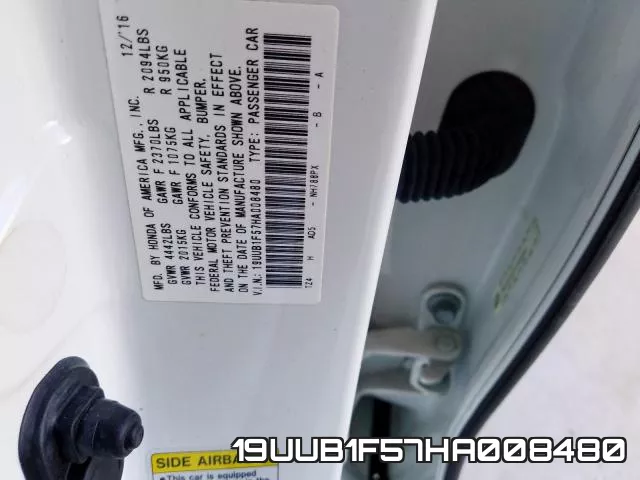 19UUB1F57HA008480 фото 2