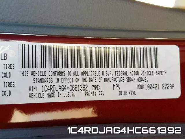 1C4RDJAG4HC661392 фото 2
