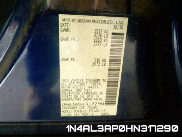 1N4AL3AP0HN317290 фото 2