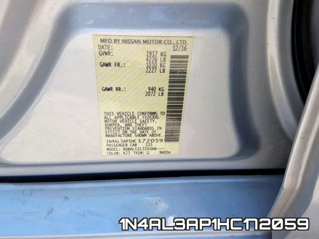 1N4AL3AP1HC172059 фото 2