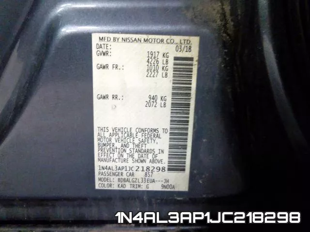 1N4AL3AP1JC218298 фото 2