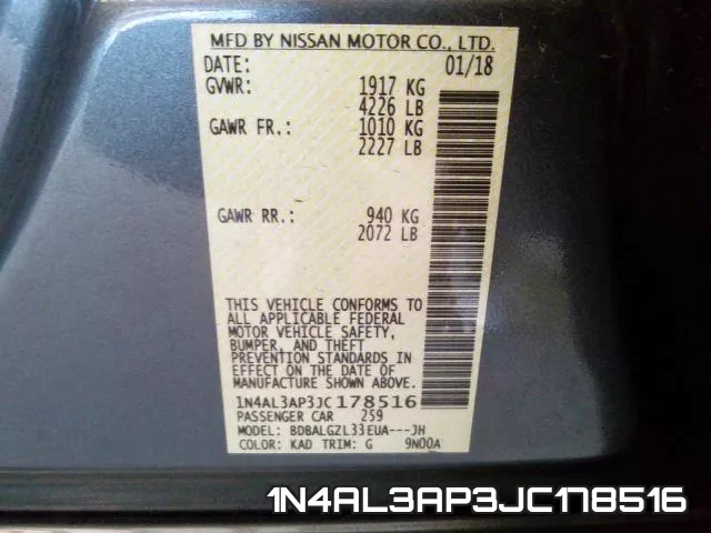 1N4AL3AP3JC178516 фото 2