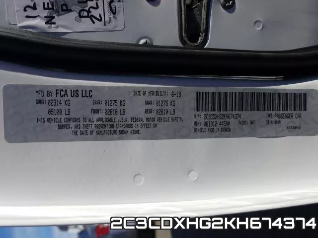 2C3CDXHG2KH674374 фото 2
