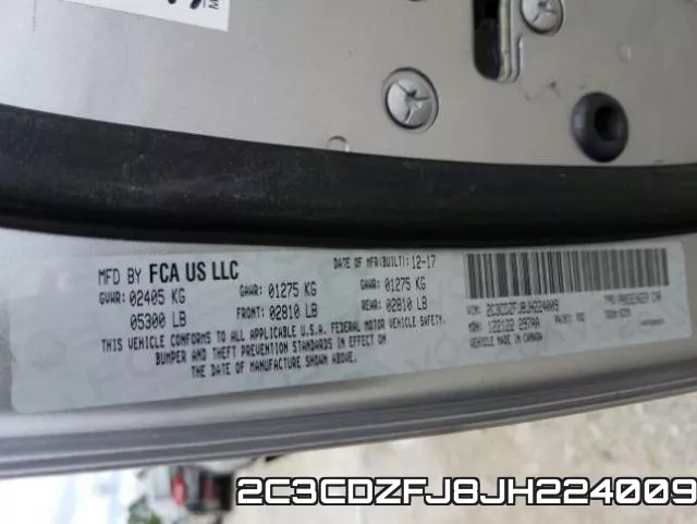 2C3CDZFJ8JH224009 фото 2