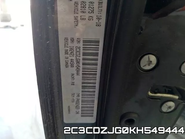 2C3CDZJG0KH549444 фото 2