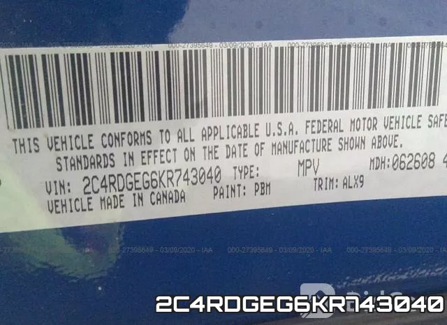 2C4RDGEG6KR743040 фото 10