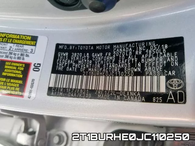 2T1BURHE0JC110250 фото 2