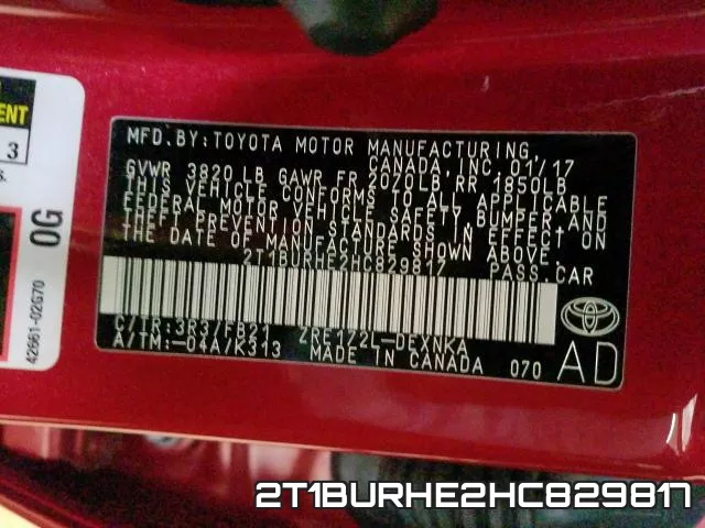 2T1BURHE2HC829817 фото 2