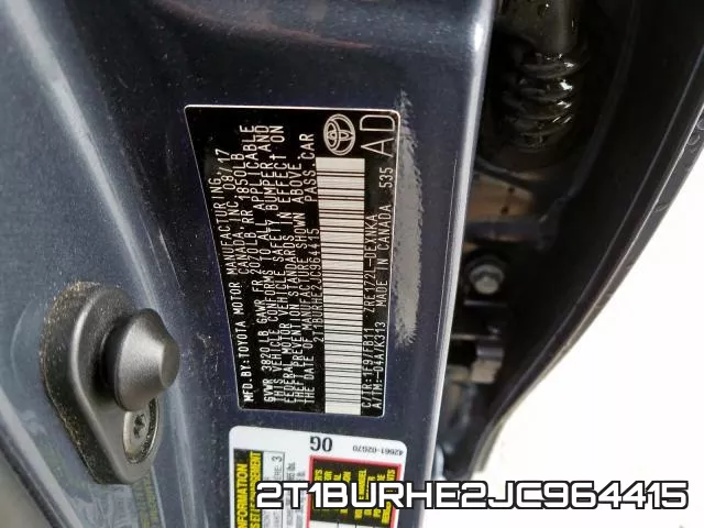 2T1BURHE2JC964415 фото 2