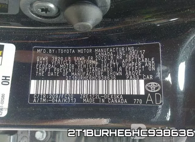 2T1BURHE6HC938636 фото 10