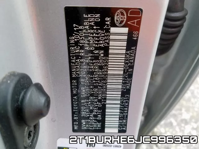 2T1BURHE6JC996350 фото 2
