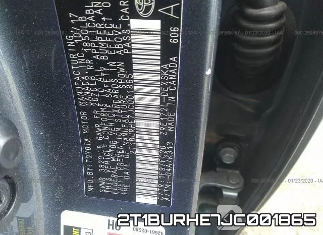 2T1BURHE7JC001865 фото 10