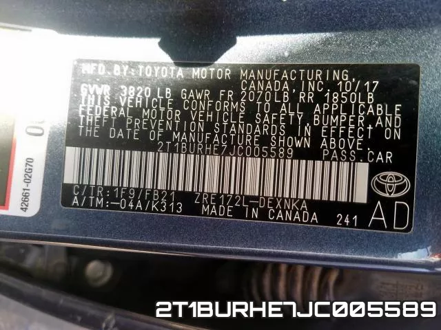 2T1BURHE7JC005589 фото 2