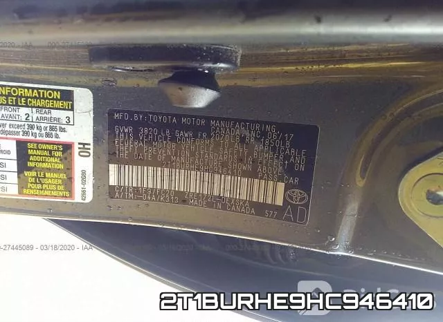 2T1BURHE9HC946410 фото 10