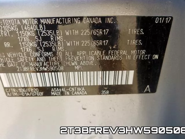 2T3BFREV3HW590508 фото 2