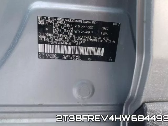 2T3BFREV4HW684493 фото 2