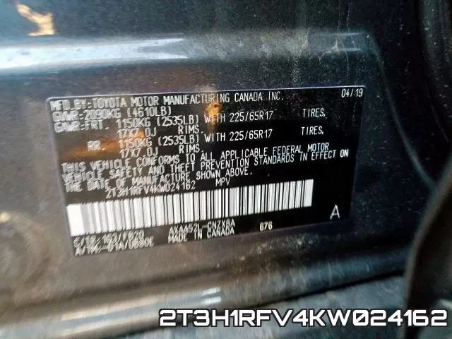 2T3H1RFV4KW024162 фото 2