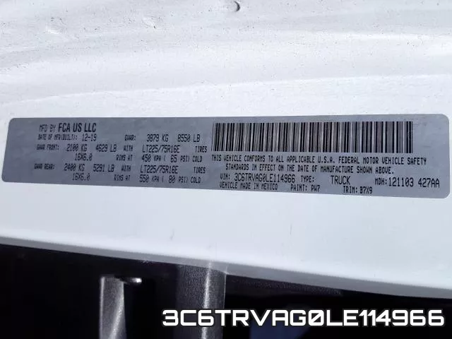 3C6TRVAG0LE114966 фото 2