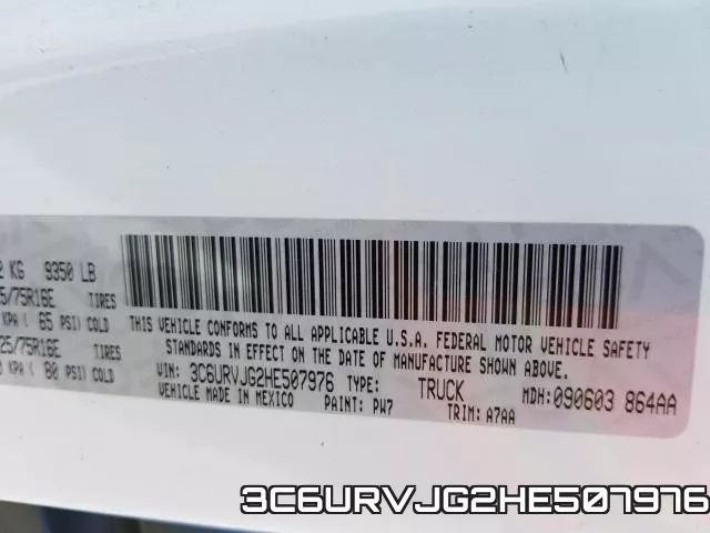 3C6URVJG2HE507976 фото 2