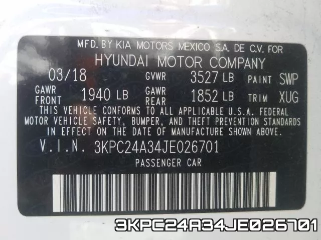 3KPC24A34JE026701 фото 2