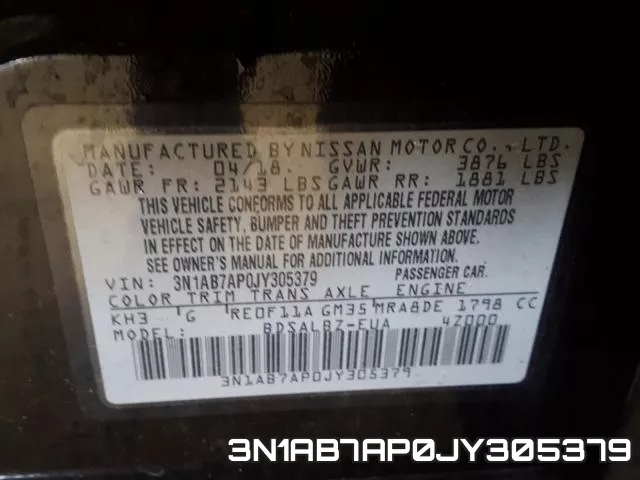 3N1AB7AP0JY305379 фото 2