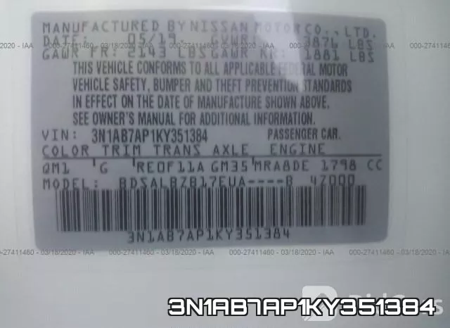 3N1AB7AP1KY351384 фото 10