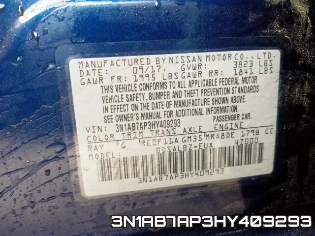 3N1AB7AP3HY409293 фото 2