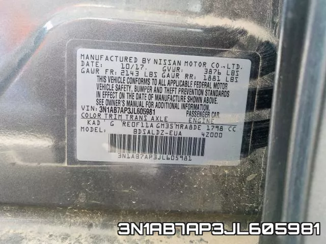 3N1AB7AP3JL605981 фото 2