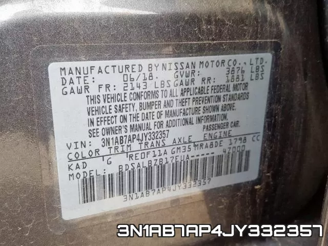 3N1AB7AP4JY332357 фото 2