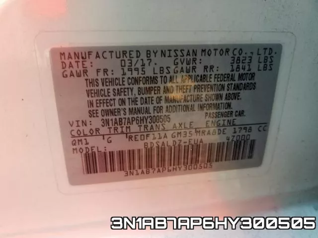 3N1AB7AP6HY300505 фото 2