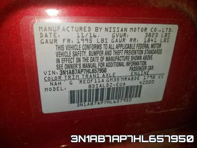 3N1AB7AP7HL657950 фото 2