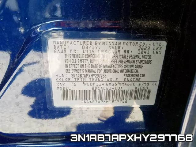 3N1AB7APXHY297768 фото 2