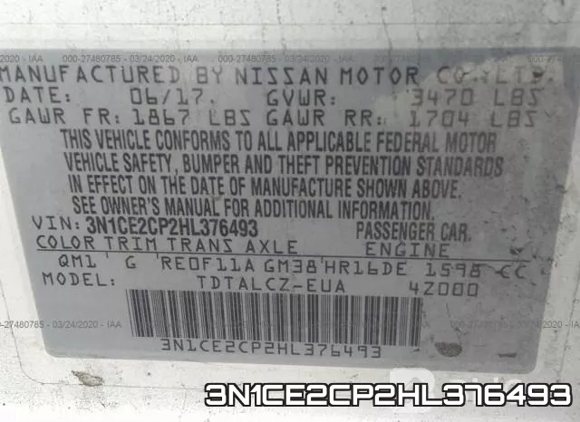 3N1CE2CP2HL376493 фото 10