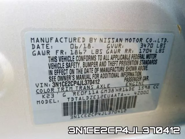 3N1CE2CP4JL370412 фото 2