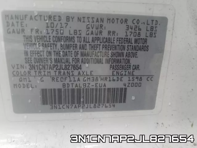 3N1CN7AP2JL827654 фото 2