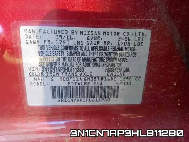 3N1CN7AP3HL811280 фото 2