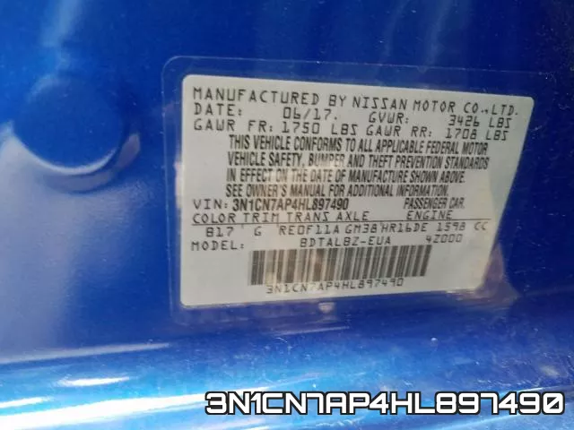 3N1CN7AP4HL897490 фото 2