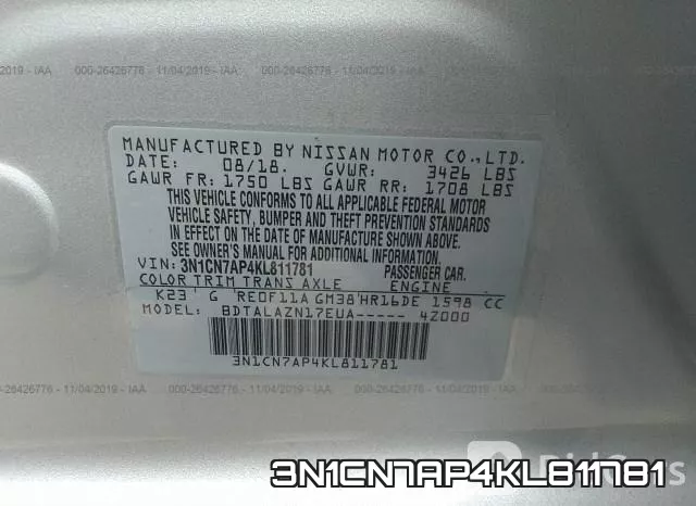 3N1CN7AP4KL811781 фото 10