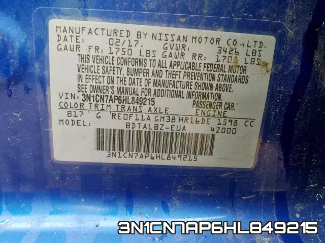 3N1CN7AP6HL849215 фото 2
