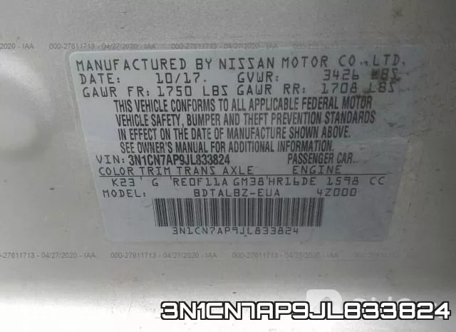 3N1CN7AP9JL833824 фото 10